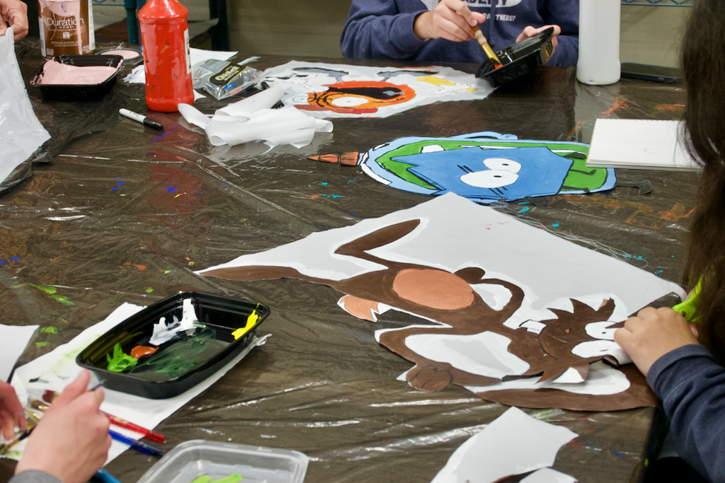 Ohio Art Council Artist in Residence working with students at Marburn Academy