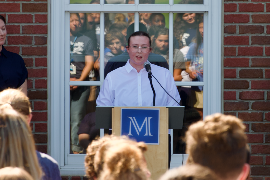 Student speaking at convocation