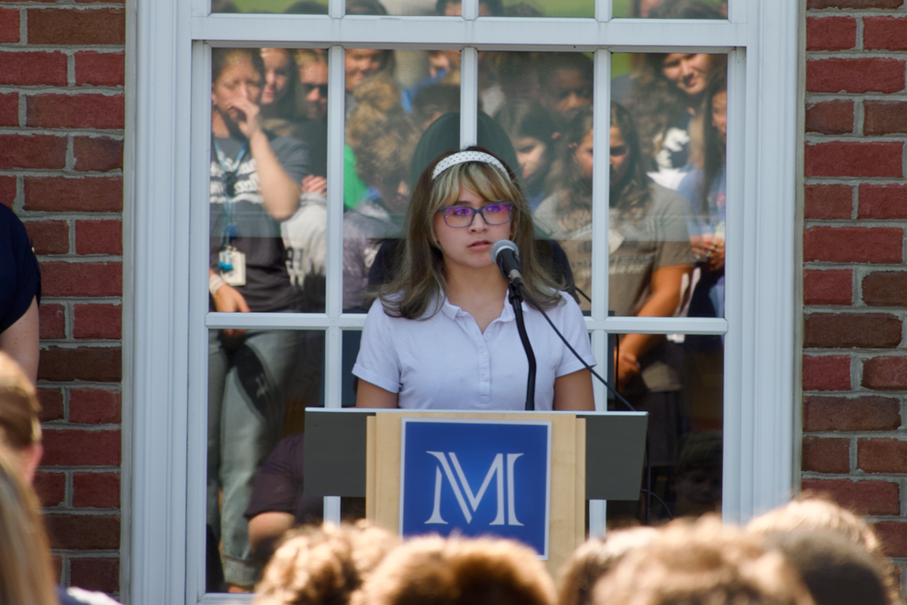 Student speaking at convocation