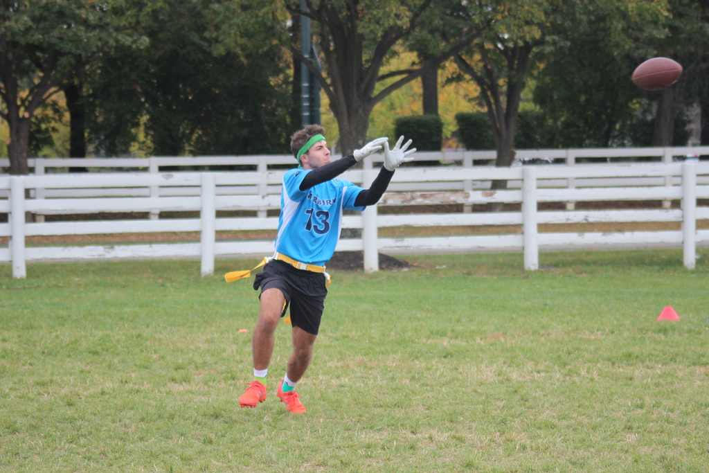 Marburn player making a catch flag football