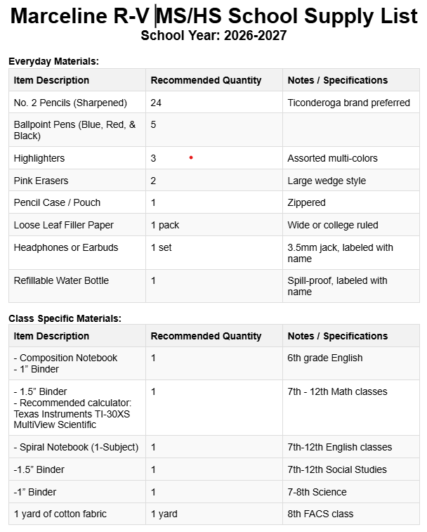 supply list 26-27