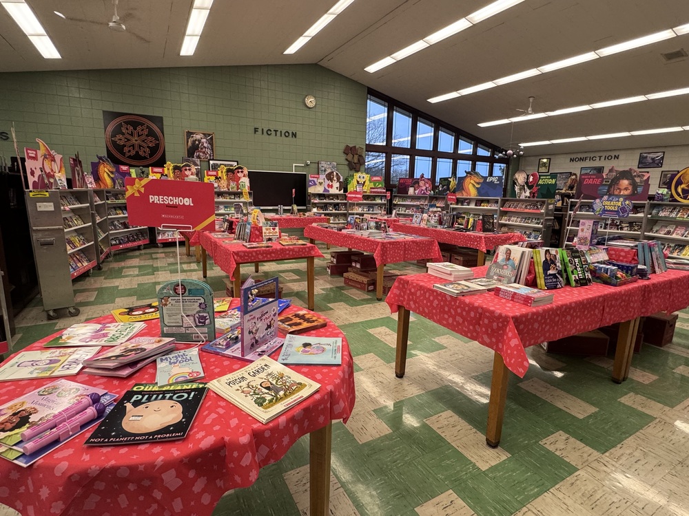 School book fair set up at school Library