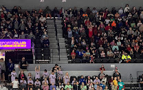 Student at a hockey game
