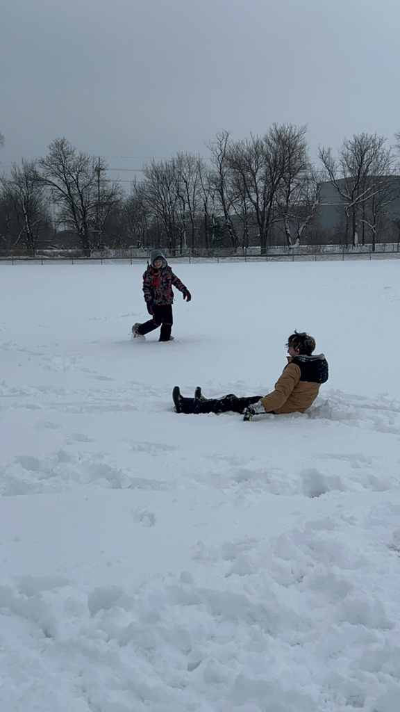 8th Graders playing in the snow during study-hall.