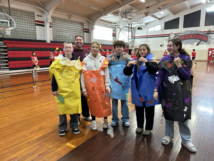 8th Grade STEM students designed an Ugly Sweater for Mr. Burke.