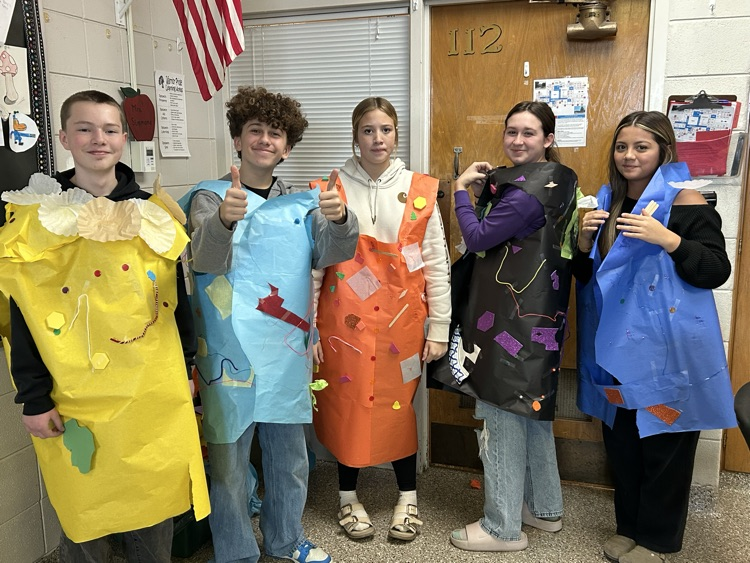 8th Grade STEM students designed an Ugly Sweater for Mr. Burke.