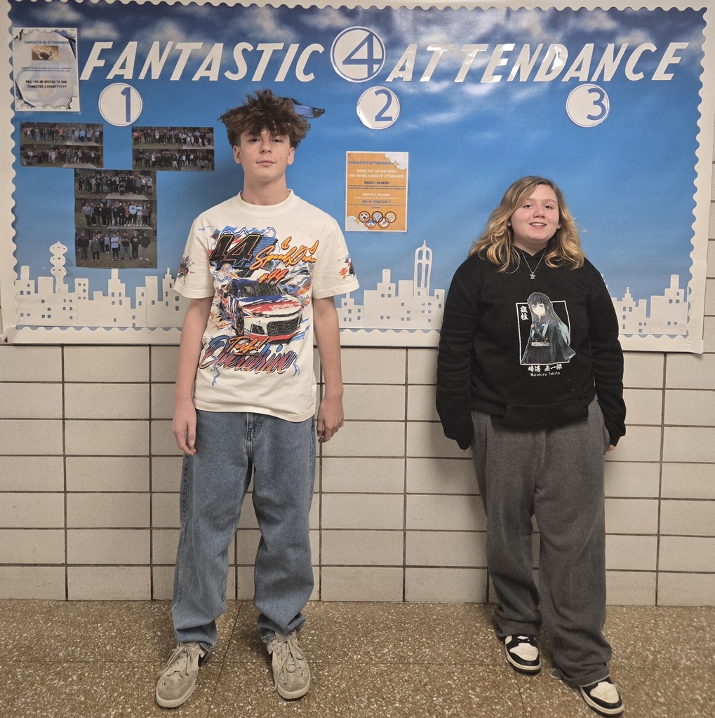 8th Grade winners for December 90% attendance drawing