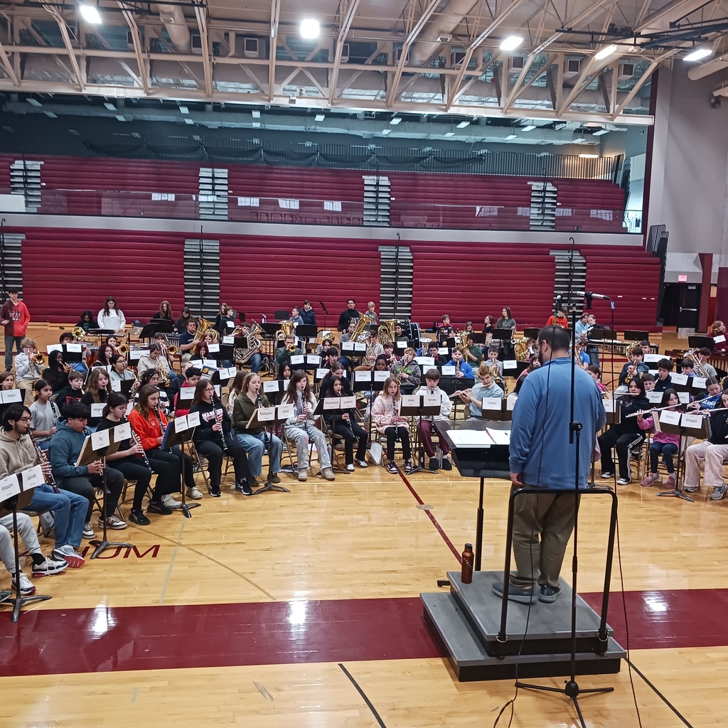 Mr. Stellmach rehearsing with Marengo band students
