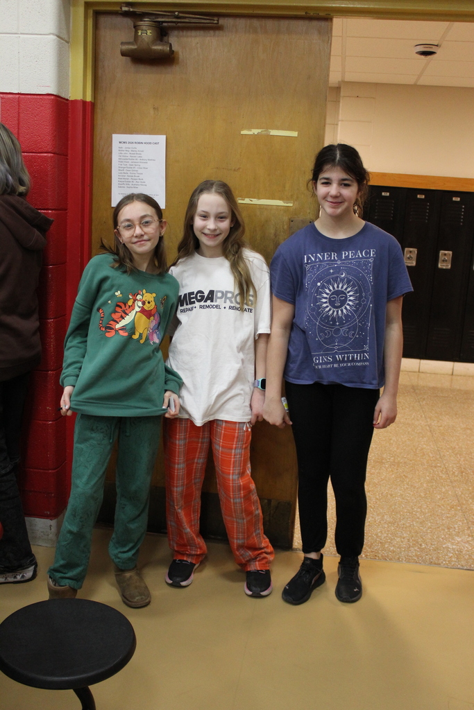 students dressed up for PJ day