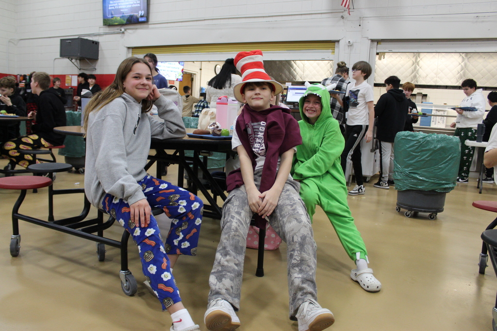 Students dressed up for Pj Day