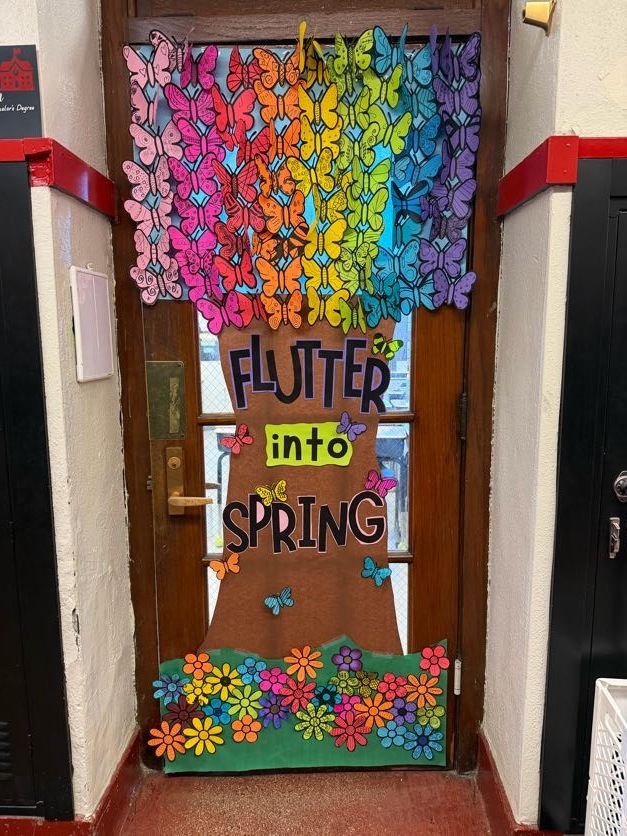 Spring door decorated for contest