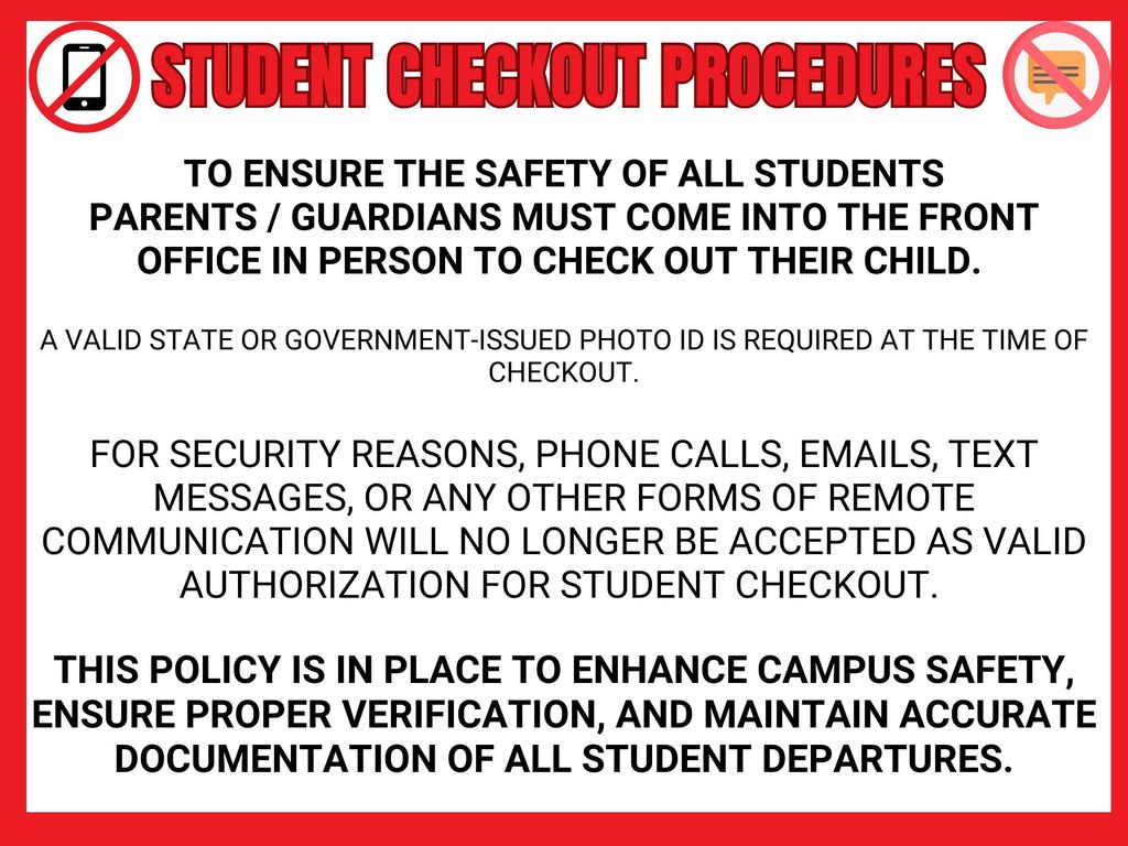 Student Checkout Procedures