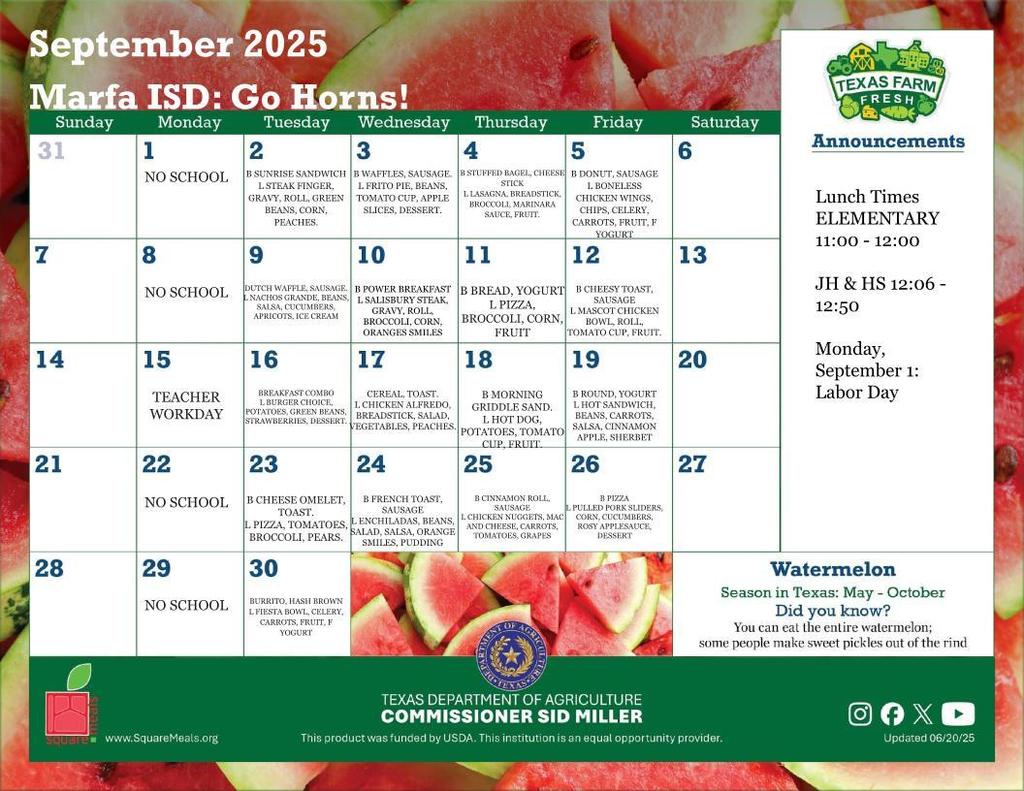 Cafeteria Info