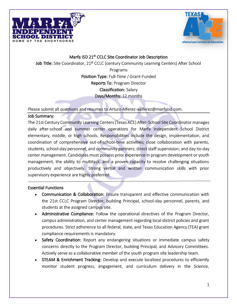 Site Coordinator pg1