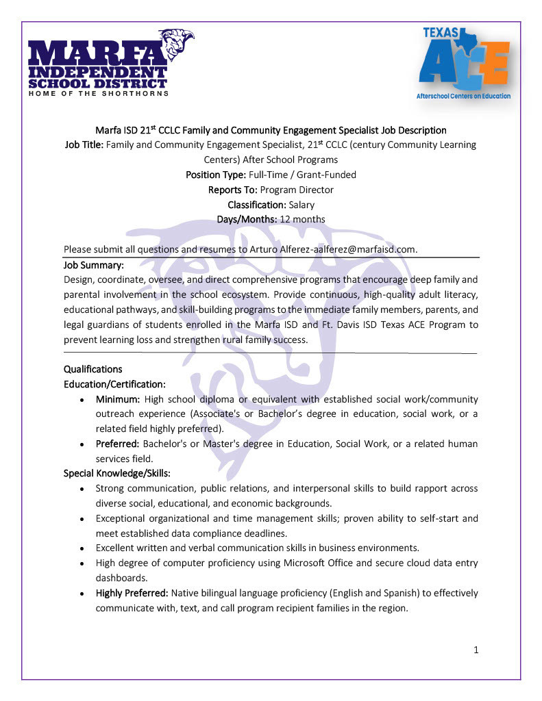 Family Coordinator pg1