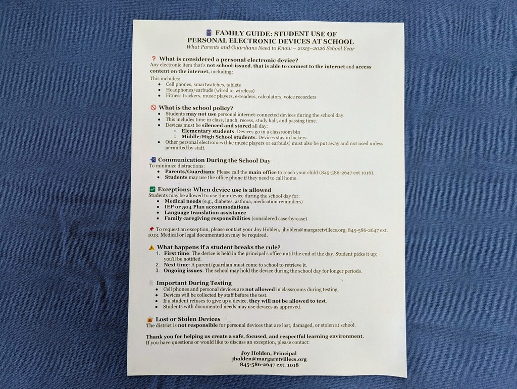1-pager re: Personal Electronic Devices