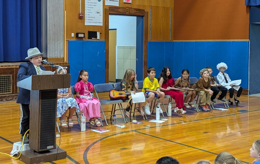 Student presenting as Martin Luther King, Jr. 