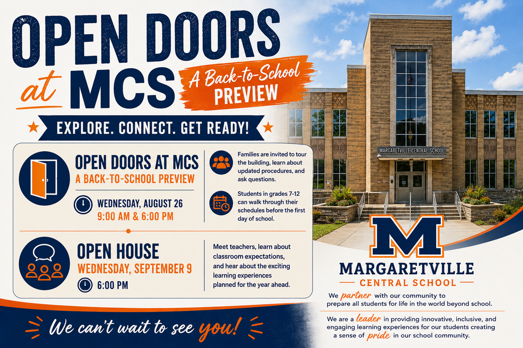 Open Doors at MCS flyer for 8/26