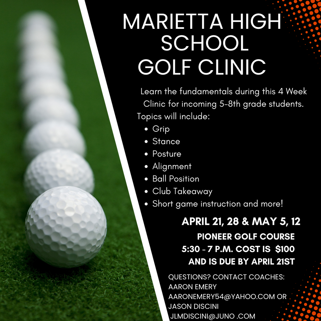 marietta high school varsity golf clinic flyer