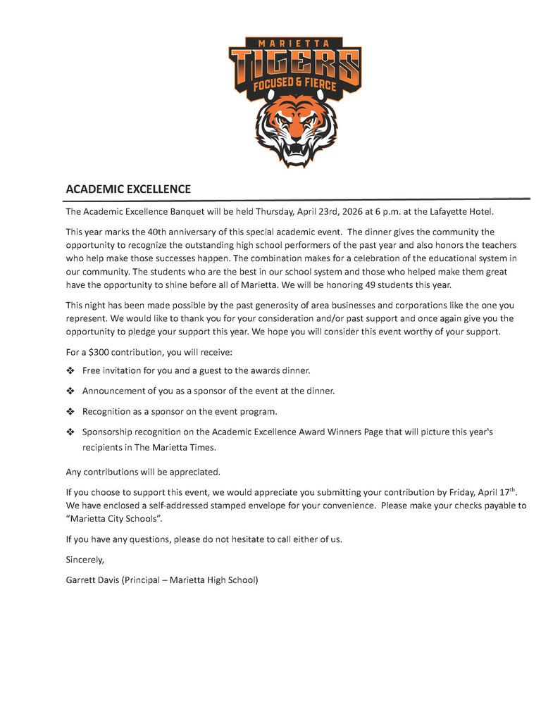 academic excellence banquet