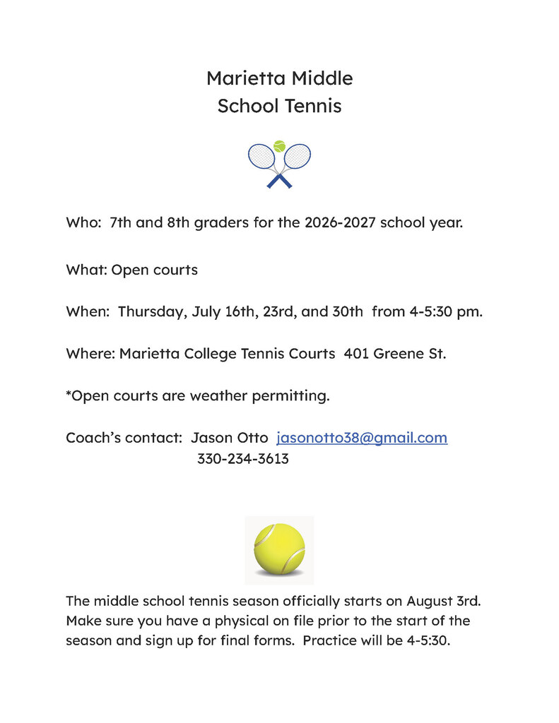 7th and 8 th grade tennis courts