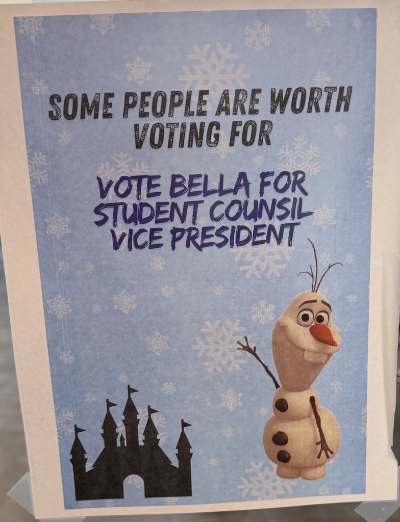 Voting is happening for student council this week. The pictures are of the Student Council candidate posters