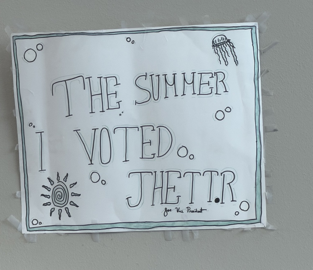 Voting is happening for student council this week. The pictures are of the Student Council candidate posters
