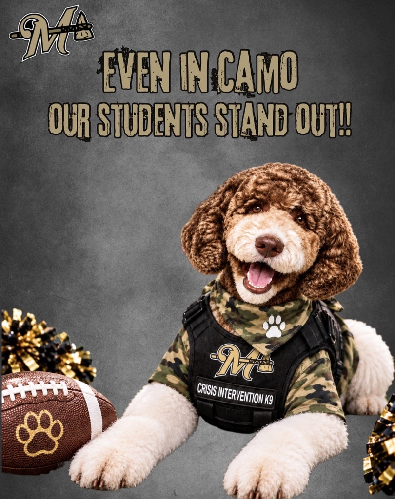 Bear saying, even in camo our students stand out!