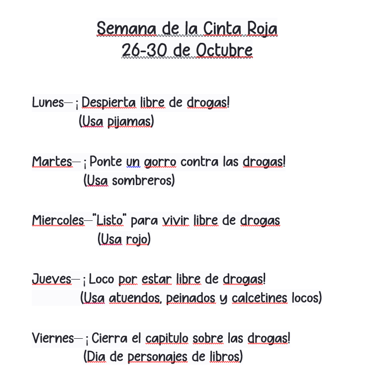red ribbon week info in spanish