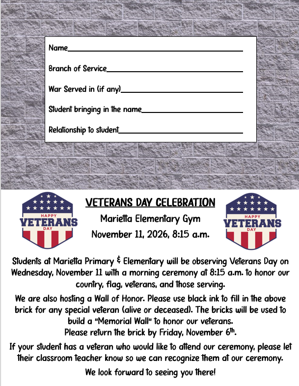 veterans day assembly flyer