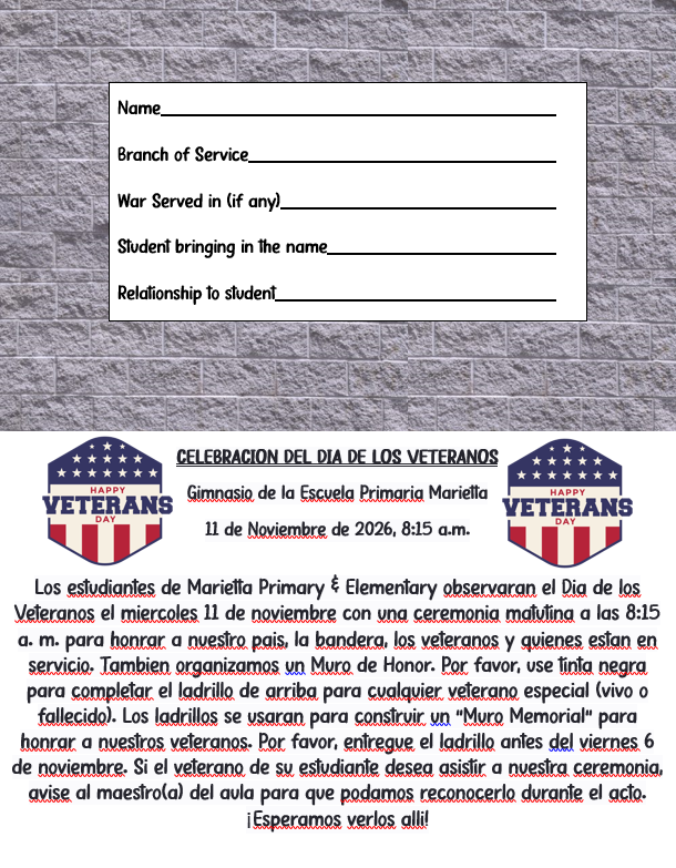 veterans day assembly flyer in spanish