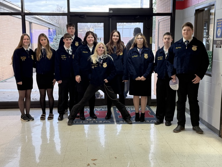 MHS FFA as greeters at MES.