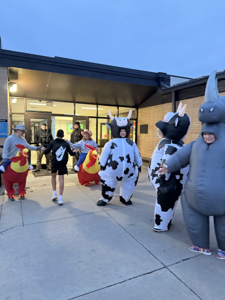 High Fiving students as the entered MES.