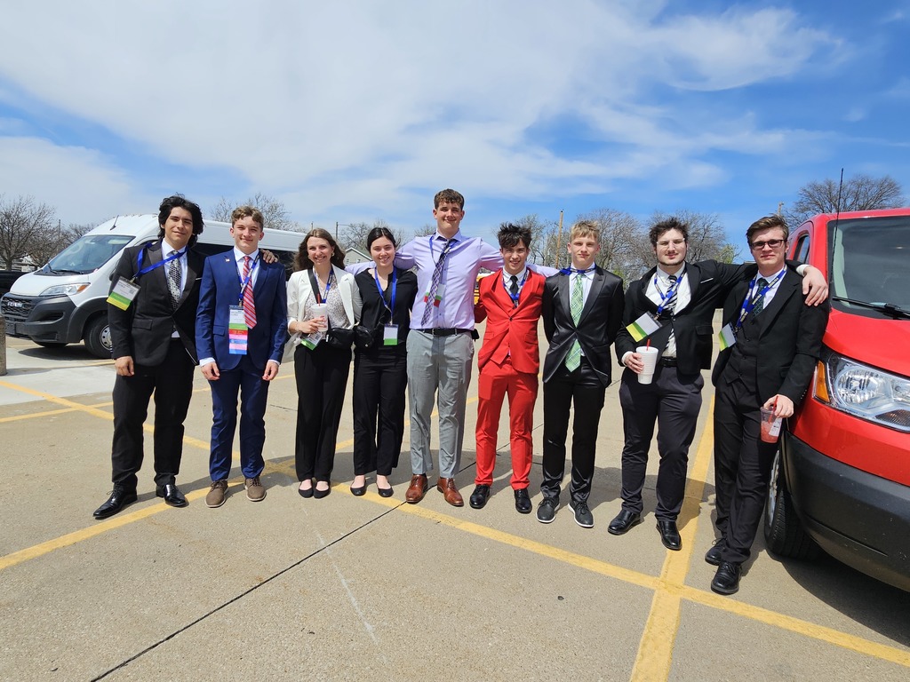 FBLA students ready to get back to their final tests of the day.