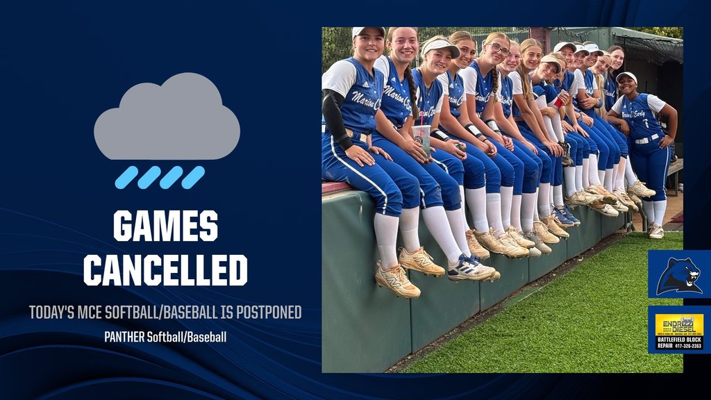 MCE Baseball/ Softball Postponed