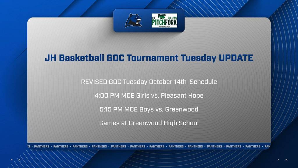GOC JH Basketball Tournament Update for Tuesday 14th