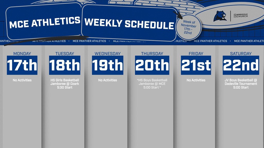 Morrisville Athletic Activities Week of November 17th - 22nd