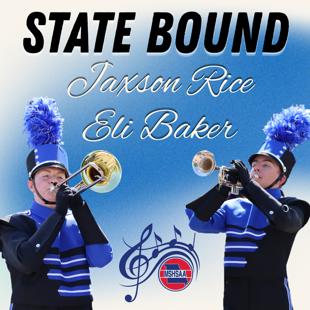 Two marching band students