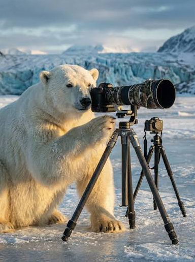 polar bear taking a picture