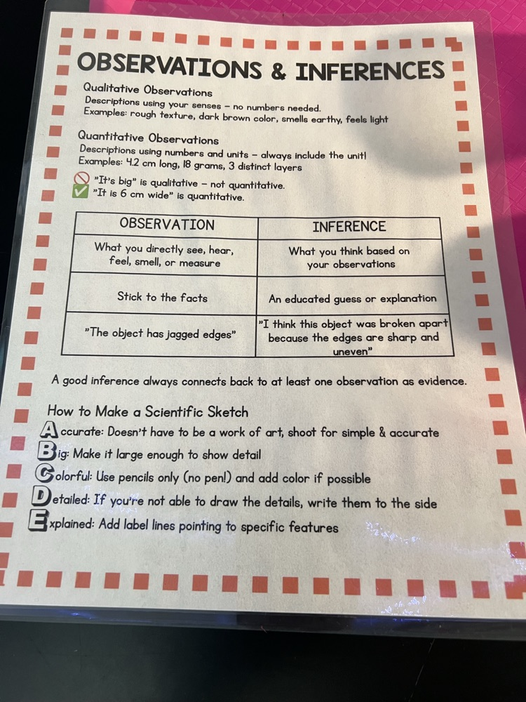 observations and inferences