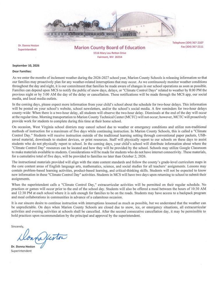 Climate Days Letter