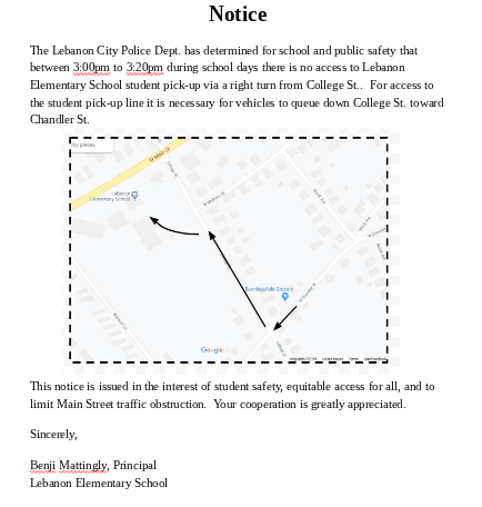 Parent Pick Up Procedures