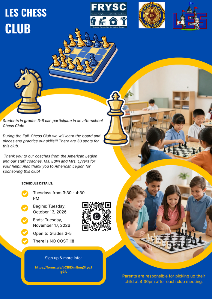 Chess Club Registration Has Opened