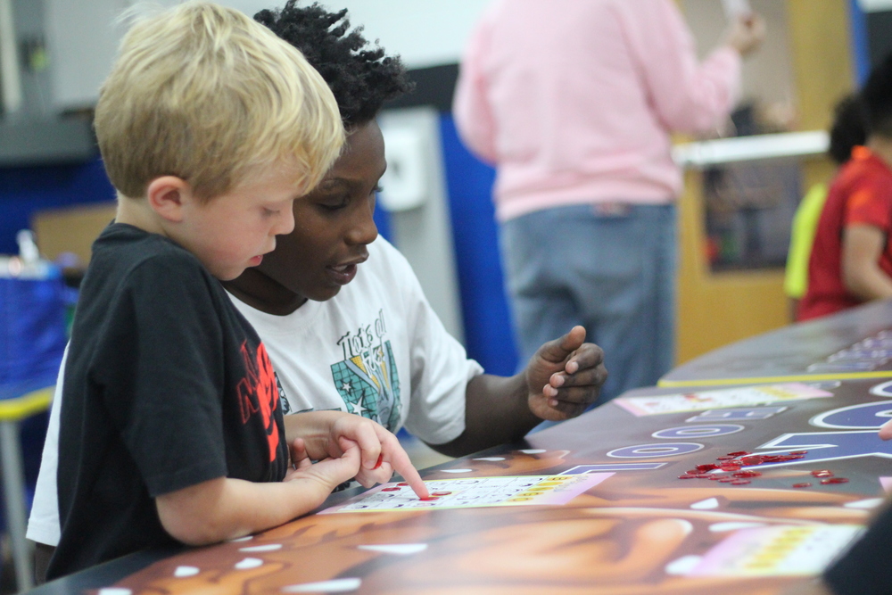students working on a game