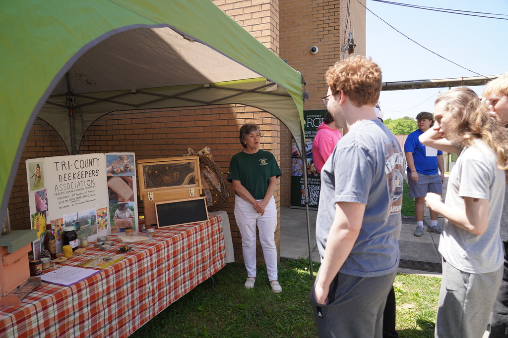 Mrs. Alma Somerville talking about bees