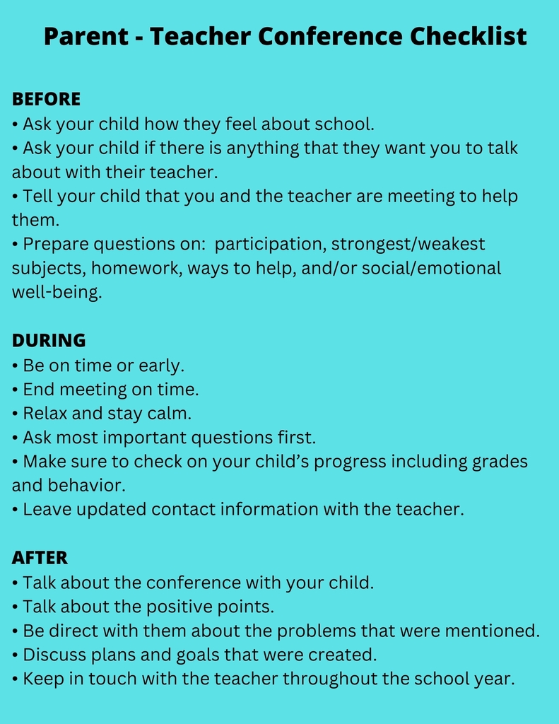 Parent Teacher Conference Checklist