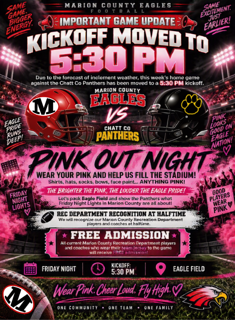 Kick Off Flyer for Pink Out Night