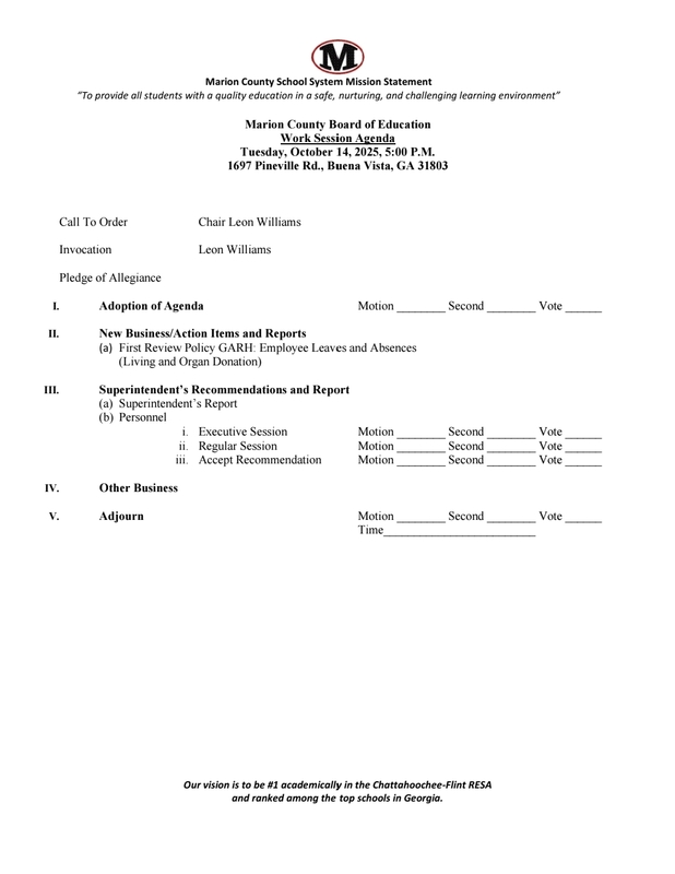 Meeting Agenda 