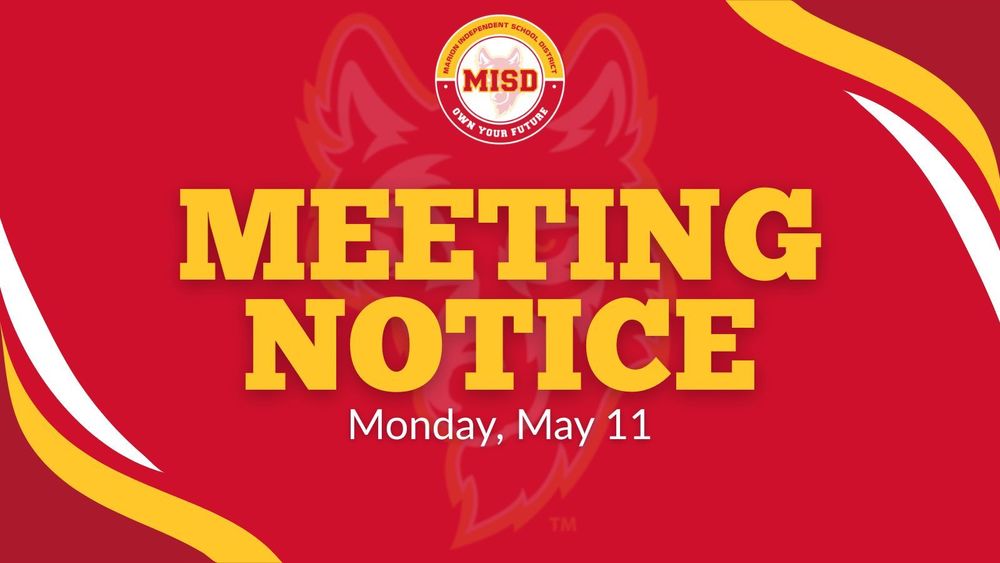 Meeting Notice: Monday, May 11