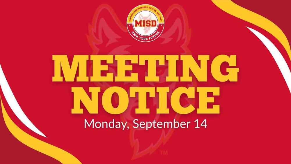 MISD Board Meeting Notice for Monday, September 14